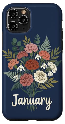 January Birth Flower Carnation Snowdrop Cute Floral Birthday �X�}�z�P�[�X iPhone 11 Pro �p