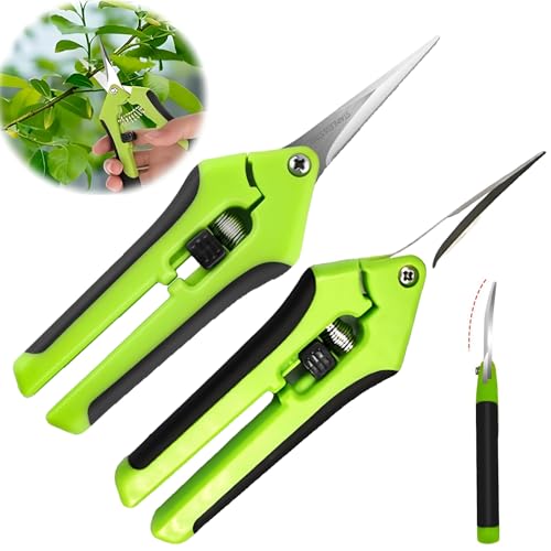 Tijeras De Podar Pequeño 2 Piezas,Tijeras Podar Afiladas Tijeras De Podar De Mano,Acero Inoxidable Tijera Podar para Ramas Plantas De BonsáI Flores Cosecha De Frutas Verduras