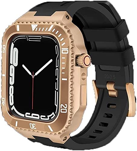 Apple Watch Series 8 7 6 5 4 SE coque métal et bracelet acier intégré