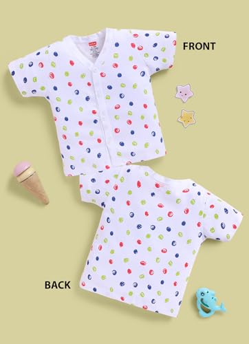 Image of LuvLap Baby Boys & Girls Regular Fit 100% Cotton Half Sleeve Jhabla Pack of 4