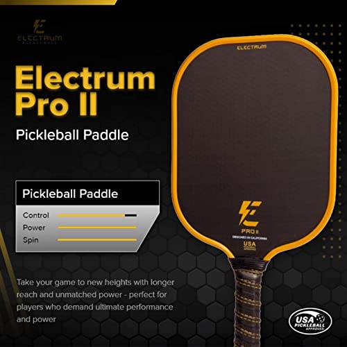 Electrum Pro Ii Pickleball Paddle Usapa Approved | Carbon Fiber Surface | Polypropylene Honeycomb Core | Best Paddle For Spin And Power | Lightweight #TOP1