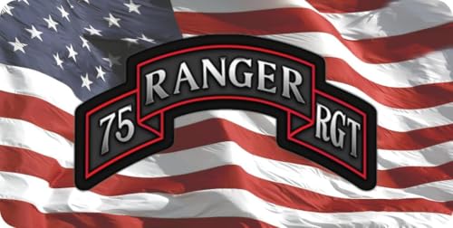 75th Ranger Regiment U.S. Flag License Plate