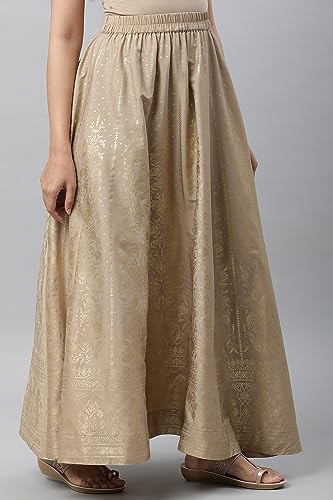 Image of Aurelia Women Polyester Printed Strechable Maxi Skirt | Ankle Length Skirt