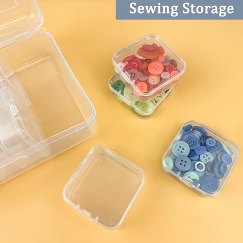 Image of DUOFIRE Bead Organizer 18 Clear Plastic Bead Storage Containers Hinged Lids | Portable Storage with Individual Boxes, Compact Design for Jewelry Making, Nail Art, Crafts, Small Parts, Home & Travel