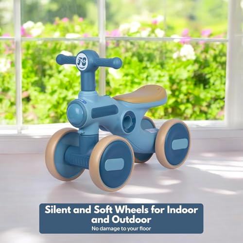 Image of Little Glide Ride on Balance Bike for 1-3 Years| Musical Ride-On Toy with LED Lights | Safe, Sturdy & Fun Indoor Toy| Suitable for Boys & Girls | Weight Capacity Up to 20Kgs(KB-065-Blue)