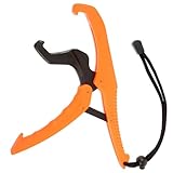 Frcolor ポータブルフィッシュグリッパー 大型オレンジ色製耐久性グリップ付き魚掴み器 釣り用魚キャッチャー 手を刺さず 操作 友人への釣