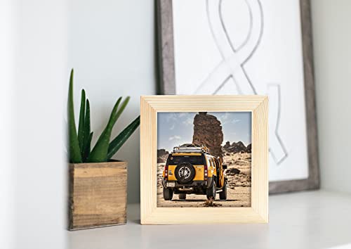 Lekaiya 5X5 Picture Frames Set Of 2, Square Natural Wood Grain Photo Frame For Tabletop Or Wall Mounting #TOP5