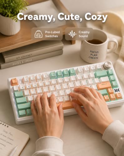 Lenovo K5 Pro 75% Wireless Mechanical Keyboard, Hot-Swappable, Peach Mint - image 8
