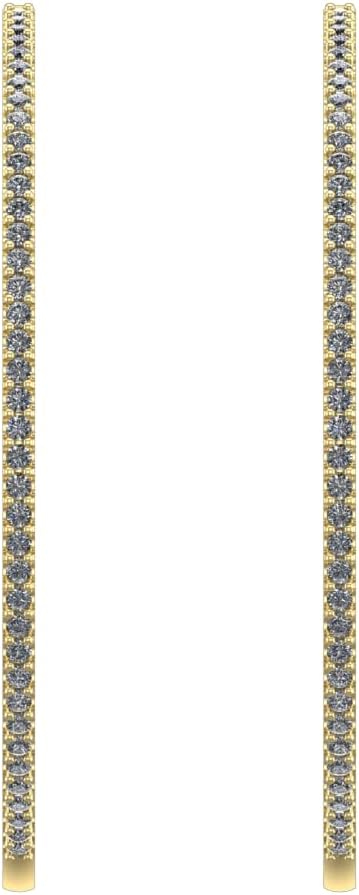Houston Diamond District 1 to 6 Carat Classic Elegant Hoop LAB GROWN Diamond Earrings Ultra Premium Collection (D-F Color, VS2-SI1 Clarity)