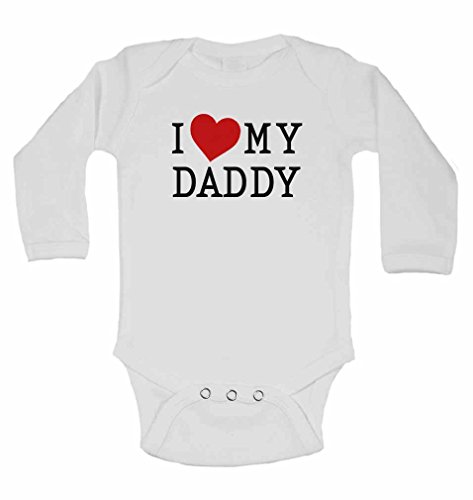 I Love My Daddy u0096 Chaleco de manga larga personalizable para bebé, crecen para niños, niñas u0096 blanco u0096 2 u0096 3 años