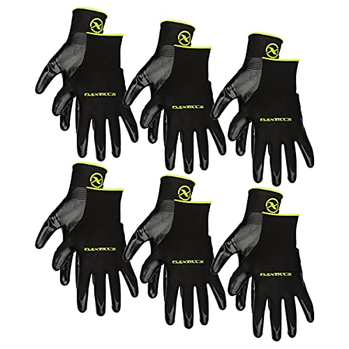Gants XL à usage général Flexzilla contre les salissures lot de 6 gants nitrile dip noir
