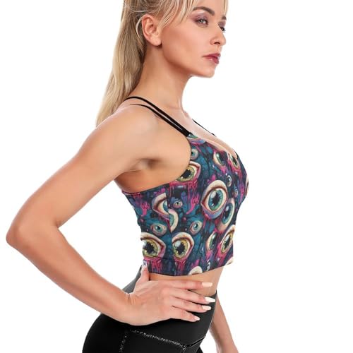 Soutien-gorge de sport longline rose imprimé abstrait brassière intégrée - 4