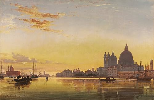 Tableau toile Coucher de soleil Venise d'Edward Cooke de 60x90cm