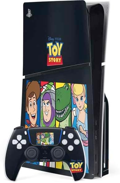 Skinit Decal Gaming Skin Compatible with PS5 Slim Disk Bundle - Officially Licensed Disney Toy Story Character Grid Design