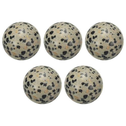 QUARKZMAN 5 Piezas Esferas De Piedras Preciosas 20mm Mini Esferas De Cuarzo Natural Pulido Bola De Cristal Tallada A Mano Para Jardín Cocina Sala De Estar Baño Negro Blanco Amarillo