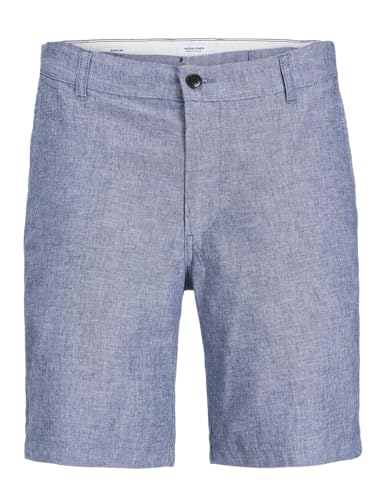 JACK & JONES Jpstdave Jjlinen Blend-Pantalones Cortos, Denim Faded/Detail:Melange, M para Hombre