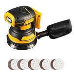 Cordless Random Orbital Sander Compatible with Dewalt 18V 20V Battery, 125mm Brushless Electric Random Orbit Sanders, 11000 RPM Battery Palm Sander, 3 Variable Speeds with 20pcs Sandpaper