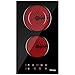Produktbild 2 Kochzonen Glaskeramikkochfeld/Doppel Glaskeramik Kochfeld/Autarkes Kochfeld/Ceranfeld/Elektro Autark Rahmenlos (Sensor-touch Control, Timer, Schwarz Kochfeld/Ceran) (3200W)