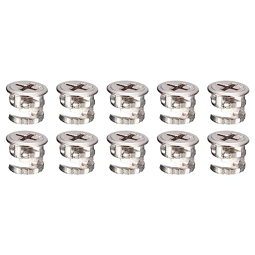 QUARKZMAN 13mm Mobili Camme Blocco x 20pz Mobili Camme Blocco Dado Connettori Raccordi per Cassetto Cassettone Mobili, [Argento Tono]
