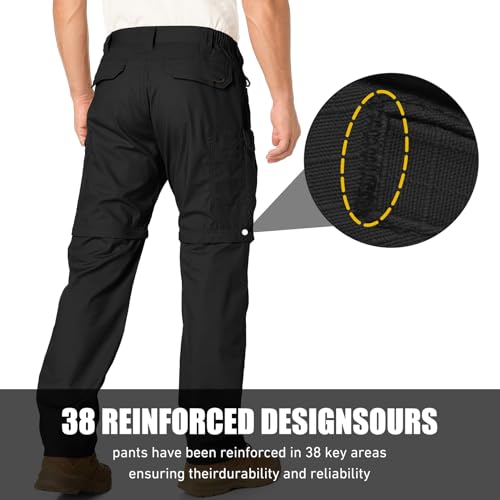 Jessie Kidden Men's Flex Stretch Convertible Tactical Pants Water Resistant Ripstop Cargo Pants BDU Outdoor Work Hiking4
