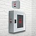 AED Defibrillator Cabinet with Sign no Alarm - AED Cabinet Wall-Mounted - Outdoor/Indoor Wall Fixed AED Storage - First Aid - Mounted AED-Defibrillator Enclosure - Public Access Box - no Key Lock