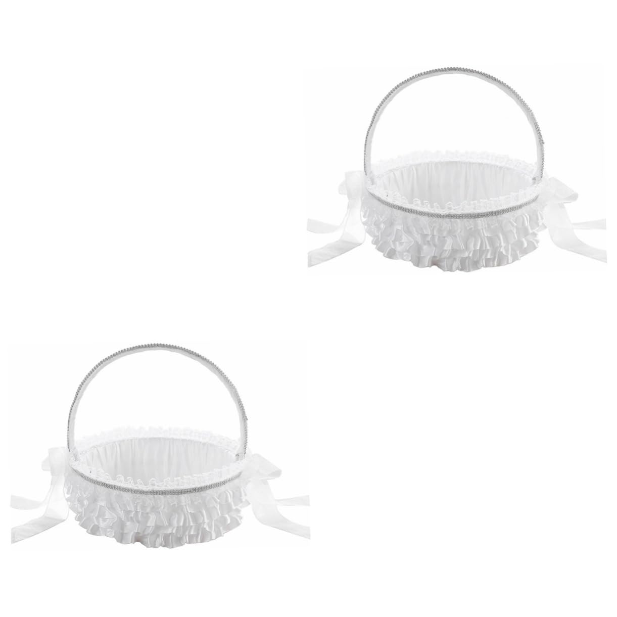 Cabilock 2stücke Hochzeitsblumenkorb Für Blumenmädchen Design Mit Spitzenrand Für Zeremonien Und Feierlichkeiten Leicht Und Tragbar Streuen Von Blütenblättern