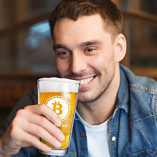 DU VINO BITCOIN I TOLD YOU SO Pint Beer Glass - 16oz-Funny gift for Crypto Trader BTC Bitcoin Investor HODL Cryptocurrency Fanatic -Made in USA - Image 3