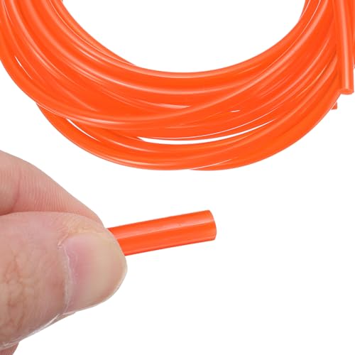 QUARKZMAN Polyurethan Rundriemen Antriebsriemen 5mm Durchmesser 3 Meter (10ft) Länge PU Polyurethan Riemen für Antriebsübertragung (glatte Oberfläche orange)
