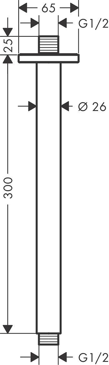 Hansgrohe Vernis Shape Przyłącze sufitowe 30 cm, chrom, 26407000