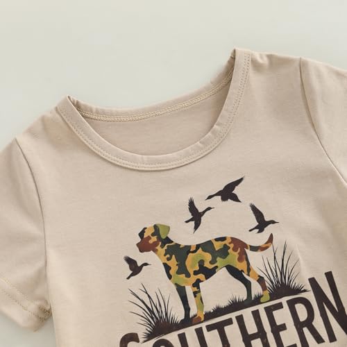 Baby Boy Summer Clothes Set Toddler Letter Animal Print T-shirts Camo Shorts 2 Piece Little Southern Boy Outfit3