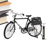 EACTEL Fahrrad-Modell-Ornament, Mini-Retro-Fahrrad Aus Legierung, Finger-Modell-Spielzeug Mit Metallwaage, Finger-Fahrrad-Modelle Mit Luftpumpe Für Schlafzimmer, Garten, Wohnzimmer