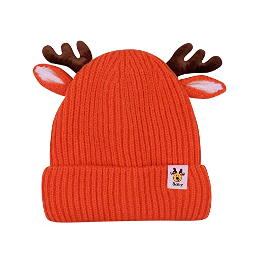 Baby Beanie Hat Cute Antlers Reindeer Crochet Knitted Hat Winter Warm Cap for Toddler Boys Girls2