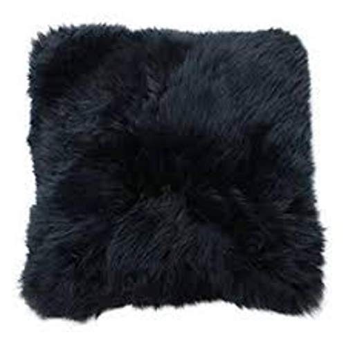 Coussin Mérinos 40x40cm Noir De Peaux et déco en véritable peau de mouton face suédine