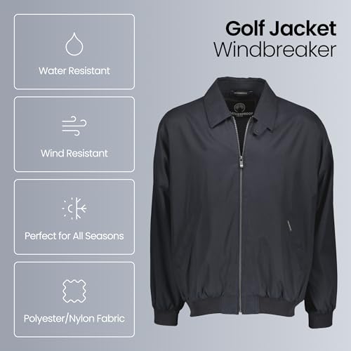 Image of Weatherproof Men's Golf Jacket - Lightweight Windbreaker, Water-Resistant Microfiber Shell, Perfect for Golf & Casual Wear