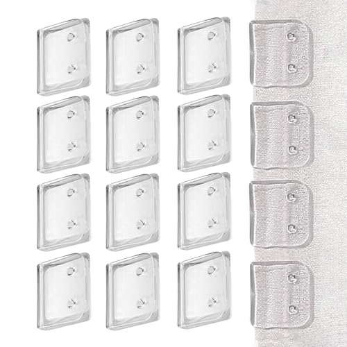 Clips de ducha para cortinas, clips de ducha - 16 clips de ducha adhesivos | Accesorios de baño, ganchos para baño, herrajes para ventanas, anillos de sellado drapeados para uso doméstico