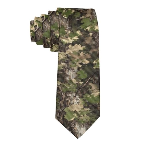 VAFZASC Fashion Neckties Mens Shirt Uniform Skinny Tie for Business Holiday Necktie Hunting Camo Tree Camouflage