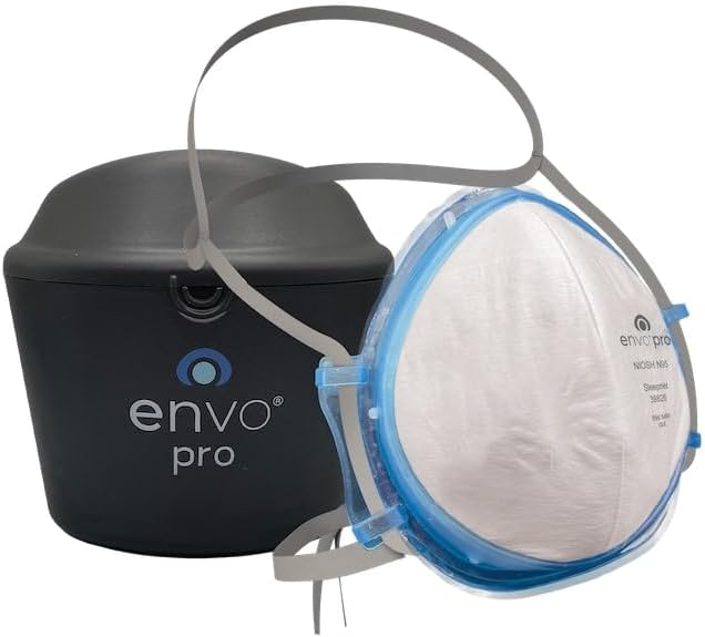 Envo Pro Respirator Kit including Headgear, 3 Individually Packaged Filters, Storage Case for Provided Accessories