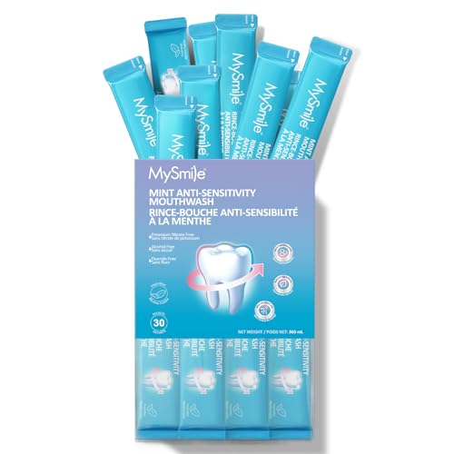 Image of MySmile Mouthwash for Sensitive Teeth, Nano Hydroxyapatite Mouth Wash Travel Size, Fluoride Free Alcohol-Free Remineralizing for Enamel Strength Oral Rinse, Fresh Mint Flavor