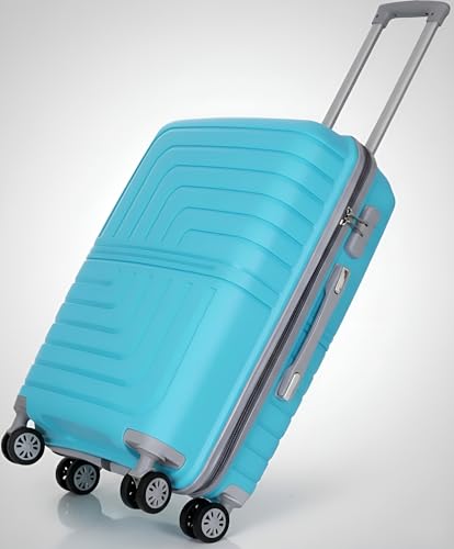Image of Pro 8 Wheels Set of 2 (Cabin + Medium) Trolley Bags, Hard Case Polypropylene, 360º Wheeling Luggage for Men & Women, Suitcase for Travel, Trolley Bags for Travel (Sky Blue)