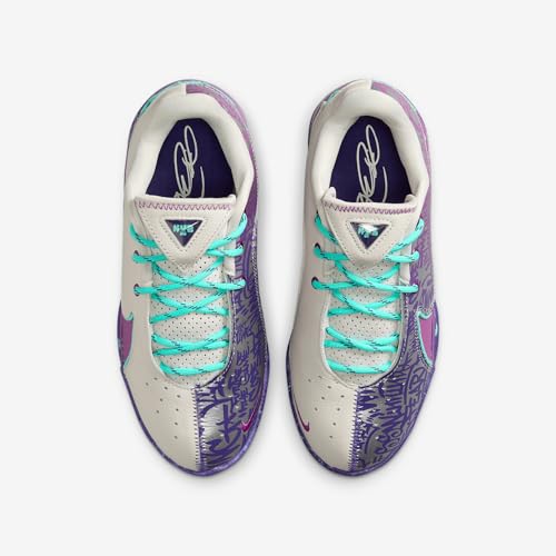 Lebron XXII Big Kids' Basketball Shoes (IF8254-001, Soft Pearl/Vivid Purple/Court Purple/Hyper Turquoise)4