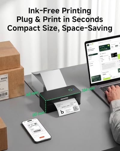 Image of SVANTTO 4x6 Thermal Label Printer+220 Pcs 4x6 Thermal Labels