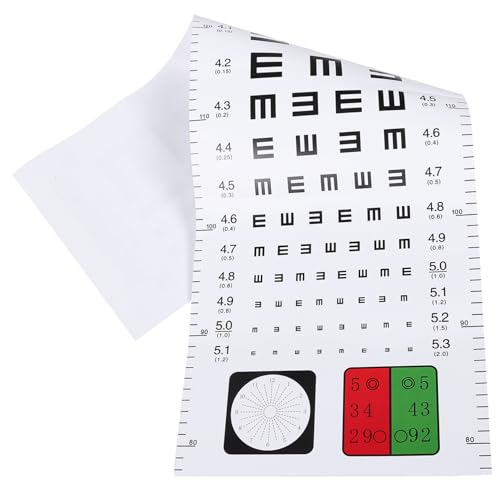 MUSISALY Plastic Food Labels Stickers Round Standard Visual Test Chart Visual Examination Chart Eye Vision Test Chart