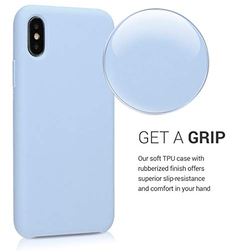 Kwmobile Case Compatible With Apple Iphone X Case - Tpu Silicone Phone Cover With Soft Finish - Light Blue Matte #TOP2
