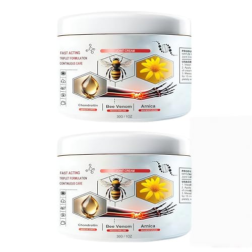 2 Stück Bienengift Cream, Bee Venom und Arnika, Bienengift Gelenk Creme, krampfadern Cream Linderung von Gelenkschmerzen, Bee Venom Pain Creme, Sofortige Ultra Starke bienengiftsalbe