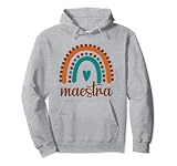 Maestra Cute Arco Iris, Regalos Para Maestra Sudadera con Capucha