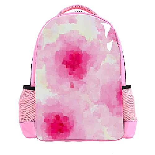 Sac à dos d'école rose ergonomique et imperméable avec motif cœur