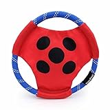 ZippyPaws Rope Gliderz - Durable Outdoor Dog Frisbee Toy, Soft Pet Flying Disc for Beach & Pool, Interactive Rope Frisbee for Fetching, Tough Mountain Climbing Rope - Superhero Show Miraculous Ladybug