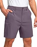Pinkbomb Men's Golf Shorts with 6 Pockets Stretch Quick Dry Hiking Work Dress Shorts for Men (Dusty Purple, 3X-Large)