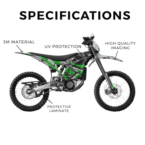 Image of Surron Ultra Bee Graphics Kit Wrap - Grunge Star Green - Sur-Ron Skin - Premium 3M Vinyl Protective Wrap Decal Cover - Easy to Apply | Crafted in The USA by MightySkins