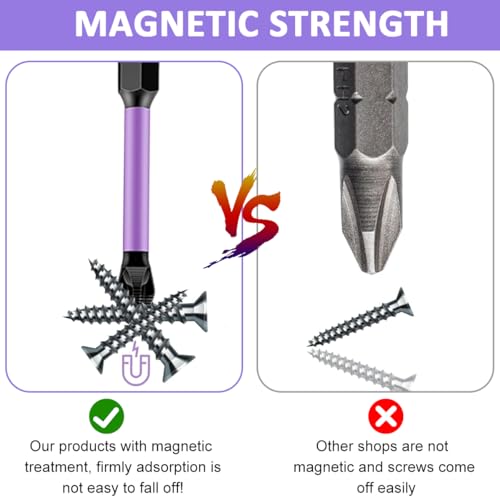 Image of Serplex High Impact Steel Magnetic Phillips Drill Bits, 6Pcs Assorted Sizes with Anti-Slip Grooves Tips, Durable Screwdriver Bits for Power Drill, Cordless Driver, Impact Driver, Professional Tasks